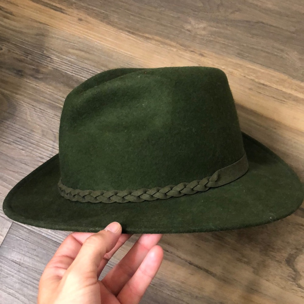 Green Flat Brimmed Hat